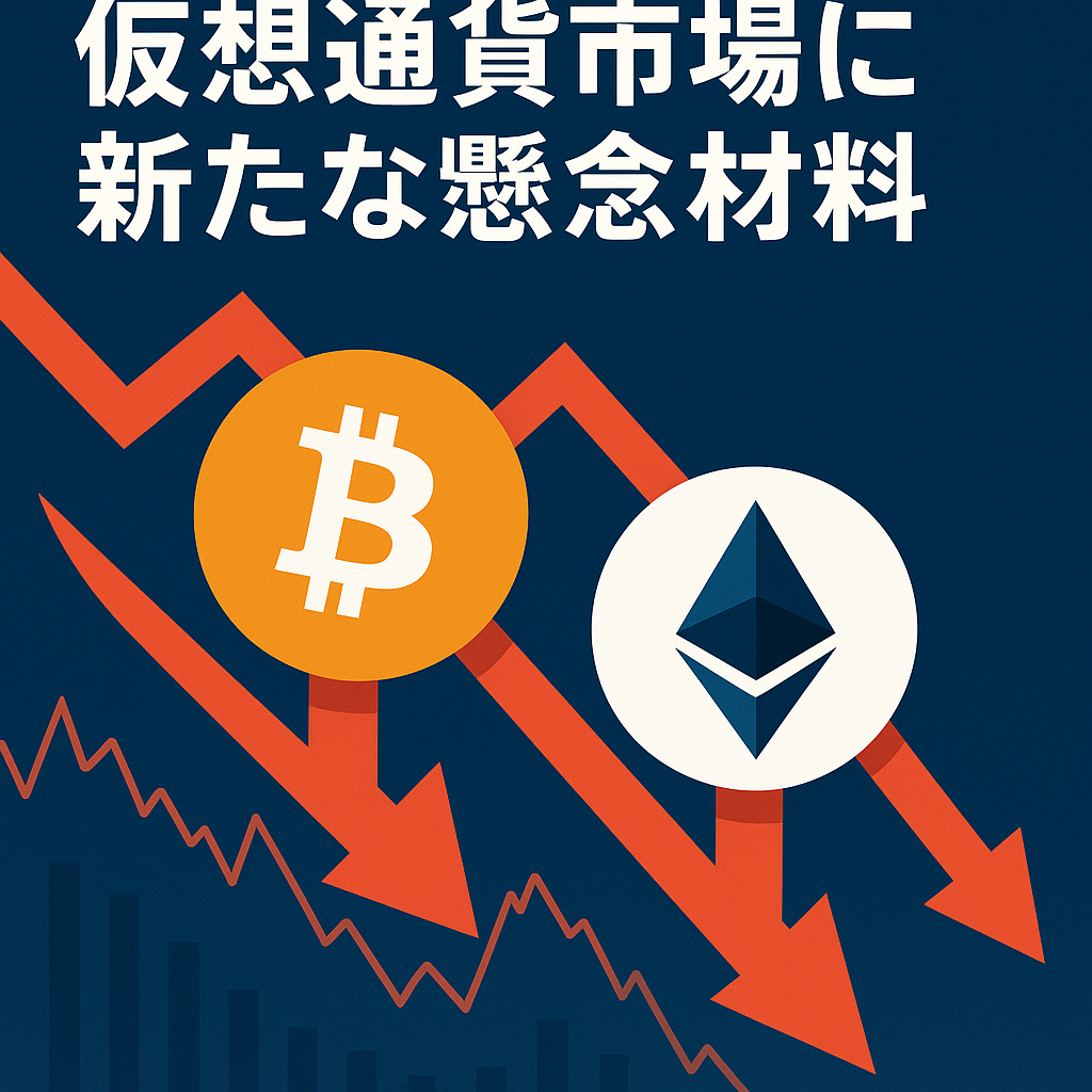 仮想通貨市場に新たな懸念材料、ビットコインとイーサリアムが急落