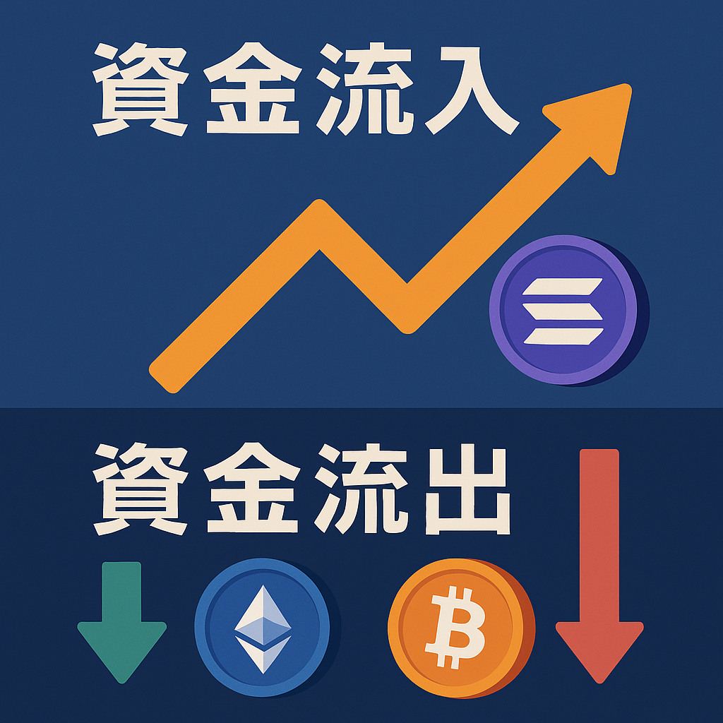 ソラナETFが資金流入継続、ビットコインとイーサリアム商品は資金流出に直面