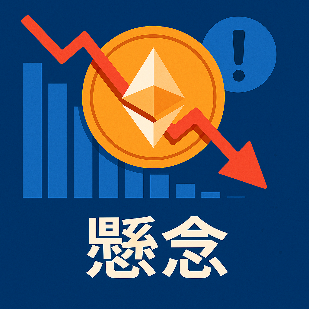 イーサリアム価格低迷の背景:市場データが示す4つの懸念要因